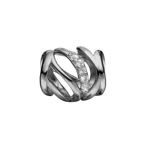 REAL HARMONY charm i sort rhodineret sølv med hvide topaser fra Christina Jewelry & Watches